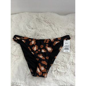 Shade & Shore Women's Size medium Black Brown Printed Bikini Bottoms New